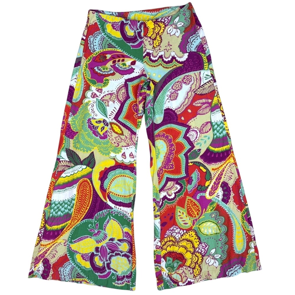 FARM Rio Scarf Print Palazzo Pants Viscose Side Zip Tailored Floral